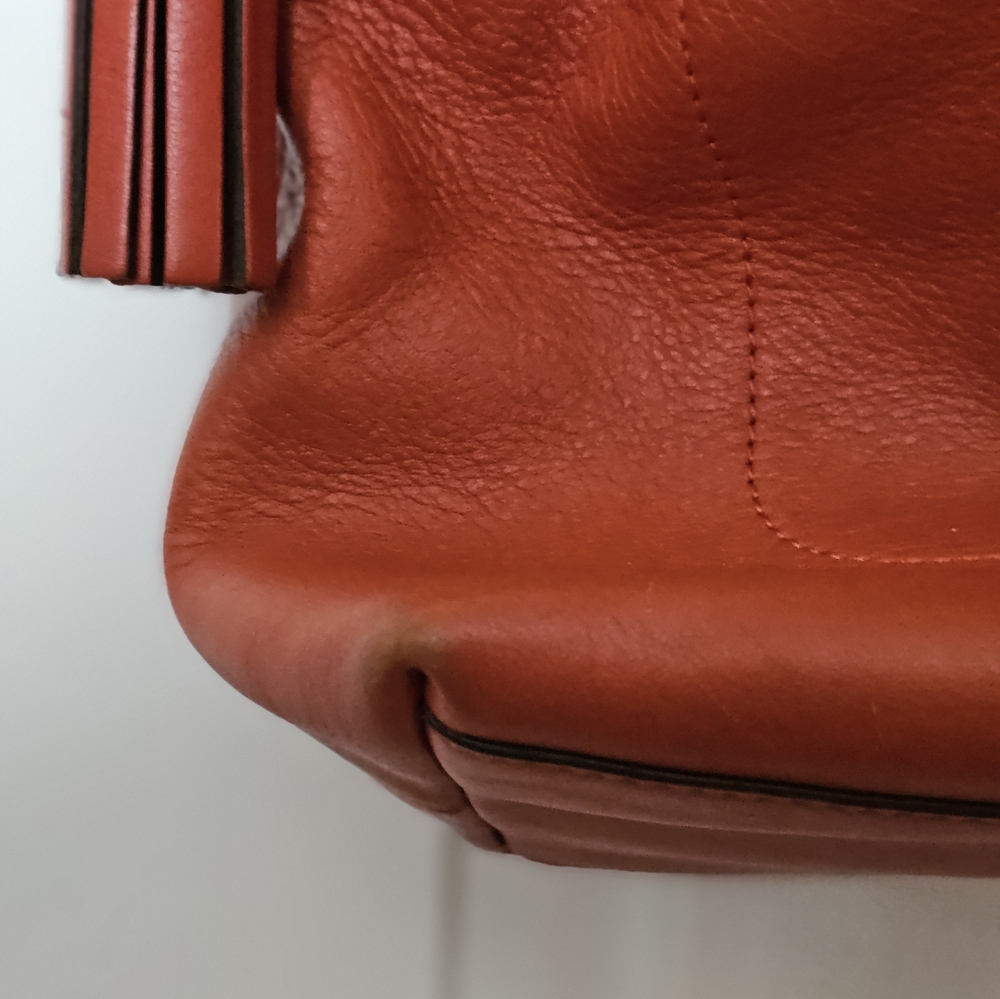 Coach Large Burnt Orange Slouch Hobo Tote Purse - Picture 5 of 7